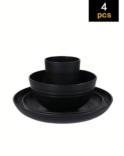 4/16/24pcs Reusable Tableware Set - Eco-Friendly Plates, Bowls, Cups