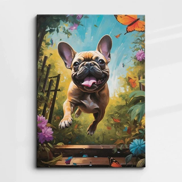 Abstract French Bulldog Canvas Wall Art - Perfect for Dog Lovers Decor