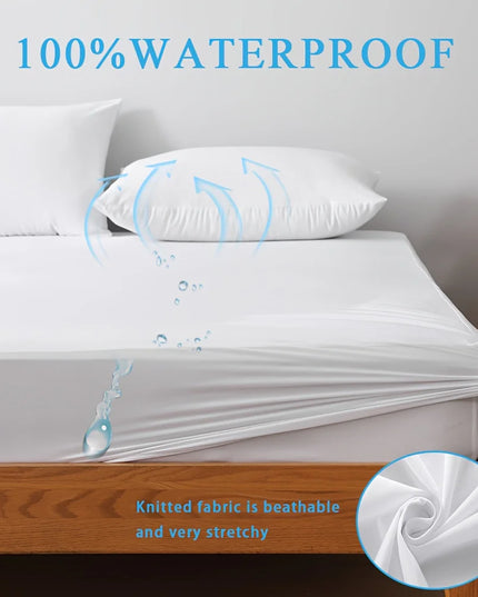 Anqianny Waterproof Fitted Sheet - Soft Stretch Jersey for 160x200cm