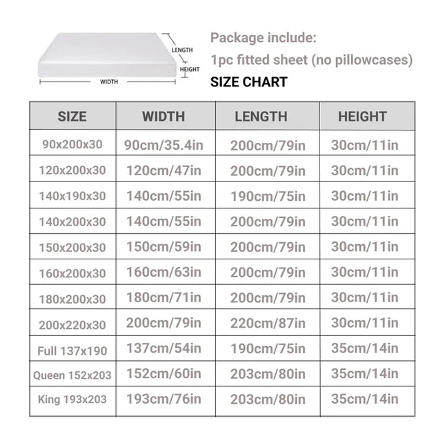 Anqianny Waterproof Mattress Cover - Fitted Sheet in Multiple Sizes