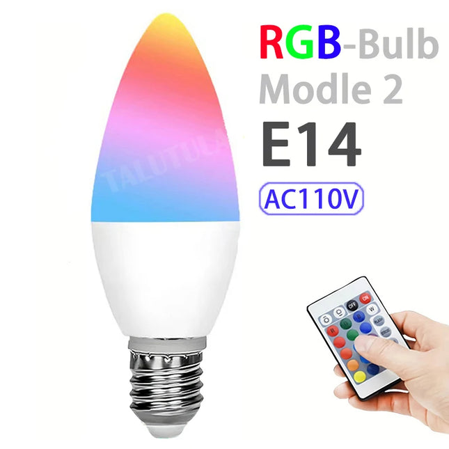 16 Colors RGB Bulb LED Multicolor Bulb E27 Base 220V Household Lighting Dimmable 
24 Key Remote Control Atmosphere Neon Light