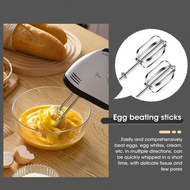 Handheld Electric Egg Beater - 7-Speed Mixer for Baking and Cooking