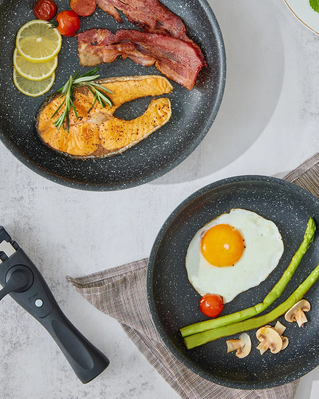 Induction Cookware Set - 10 Nonstick Pots and Pans with Removable Handles