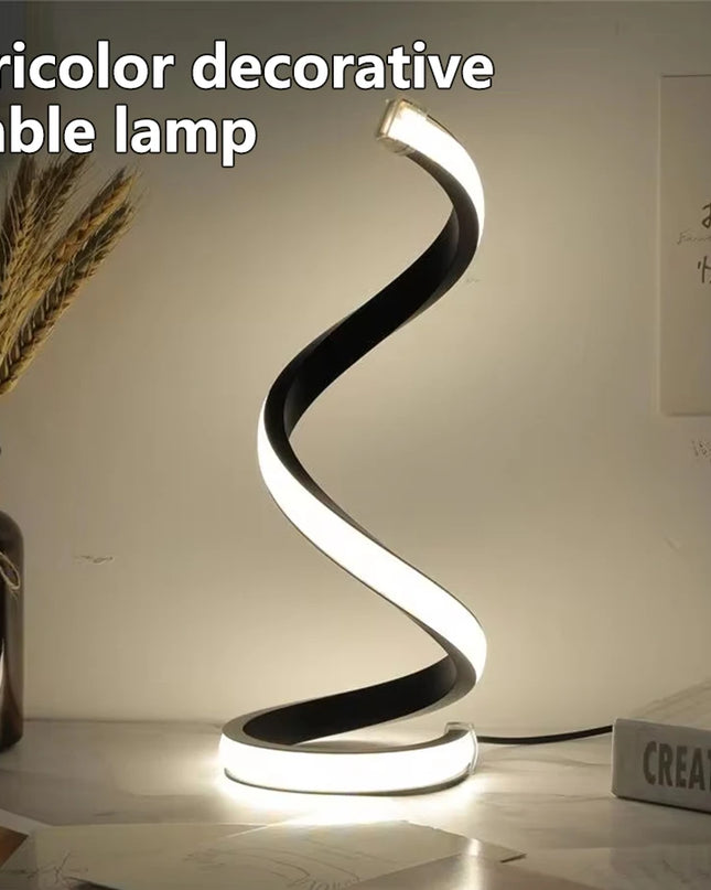 MeeToo Dimmable LED Spiral Table Lamp - Modern Night Light for Bedroom