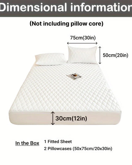 Anqianny Waterproof Bed Sheet Set - 3pcs, Soft Fitted & Pillowcases