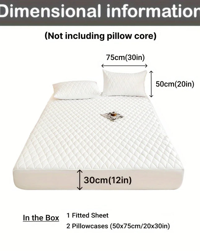 Anqianny Waterproof Bed Sheet Set - 3pcs, Soft Fitted & Pillowcases