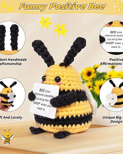 Positive Crochet Bee Miniature Decor - Kawaii Fruit & Vegetable Ornament