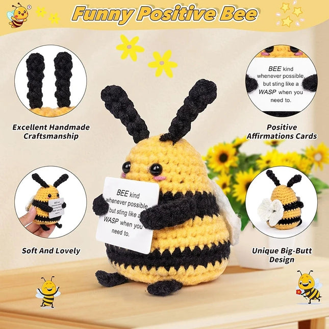 Positive Crochet Bee Miniature Decor - Kawaii Fruit & Vegetable Ornament
