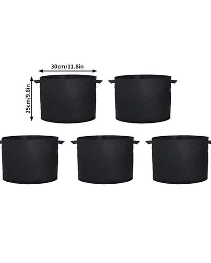 5PCS 3-30 Gallons Garden Vegetable Planting Bag Felt Grow Bags Plant Seedling Bag for Potato Tomato Flower Planting Accessories