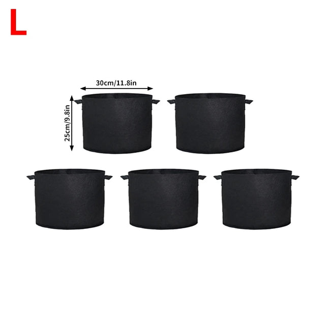 5PCS 3-30 Gallons Garden Vegetable Planting Bag Felt Grow Bags Plant Seedling Bag for Potato Tomato Flower Planting Accessories