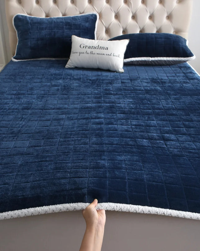 Anqianny Quilted Mattress Topper - Soft Velvet & Anti-Slip Design
