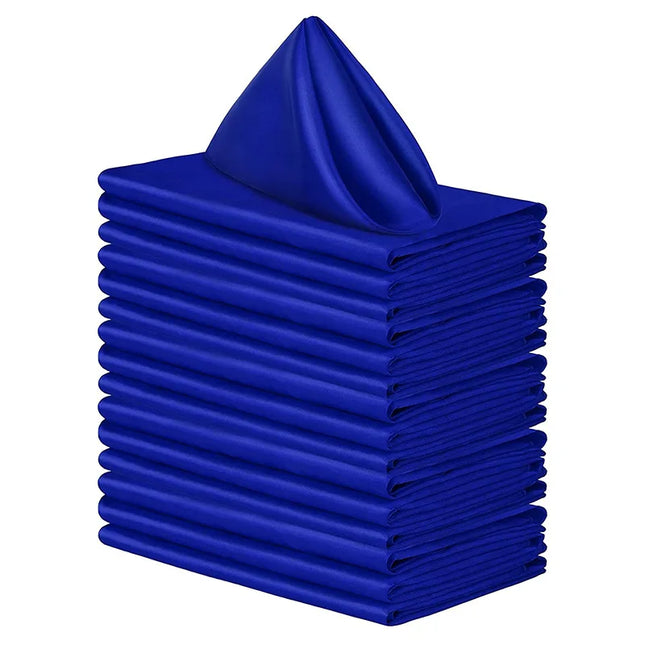 12pcs Satin Cocktail Napkins - 30x30cm Hemstitched Table Decor