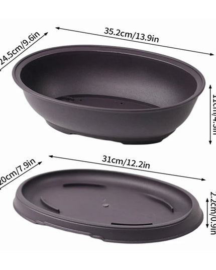 Purple Imitation Pottery Flowerpot - Square, Oval, Hexagonal Planters