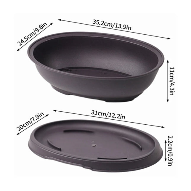 Purple Imitation Pottery Flowerpot - Square, Oval, Hexagonal Planters