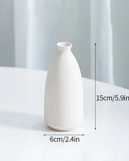 Modern White Ceramic Vase - Nordic Decorative Flower Pot for Home Decor