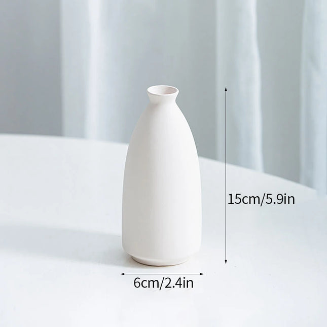 Modern White Ceramic Vase - Nordic Decorative Flower Pot for Home Decor