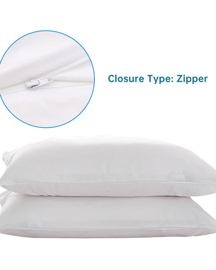Anqianny 2pcs Waterproof Pillow Covers - Zippered Knitted Protector
