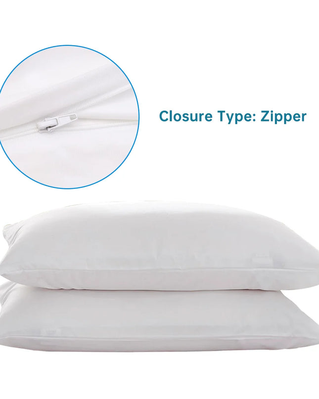 Anqianny 2pcs Waterproof Pillow Covers - Zippered Knitted Protector