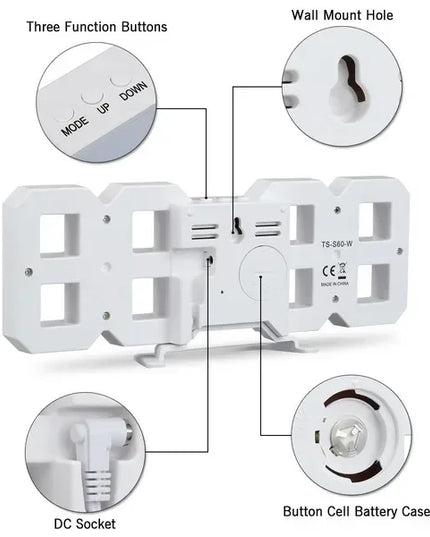 Led Digital Clock Modern Home Decoration Night Light Mode