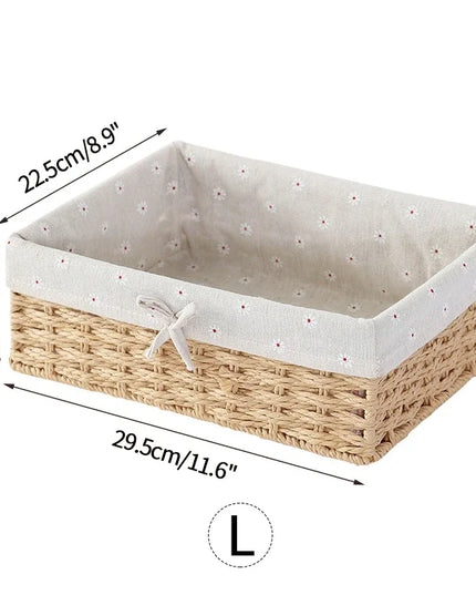 Woven Storage Baskets Organizers Picnic Breakfast Basket Laundry Box Sundries Storage Basket Desktop Cosmetics Snack Storage Box