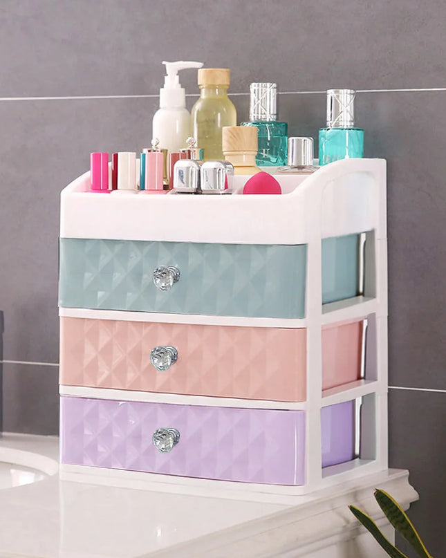Modishion Multifunctional Plastic Cosmetic Storage Box - 4 Layers Storage
