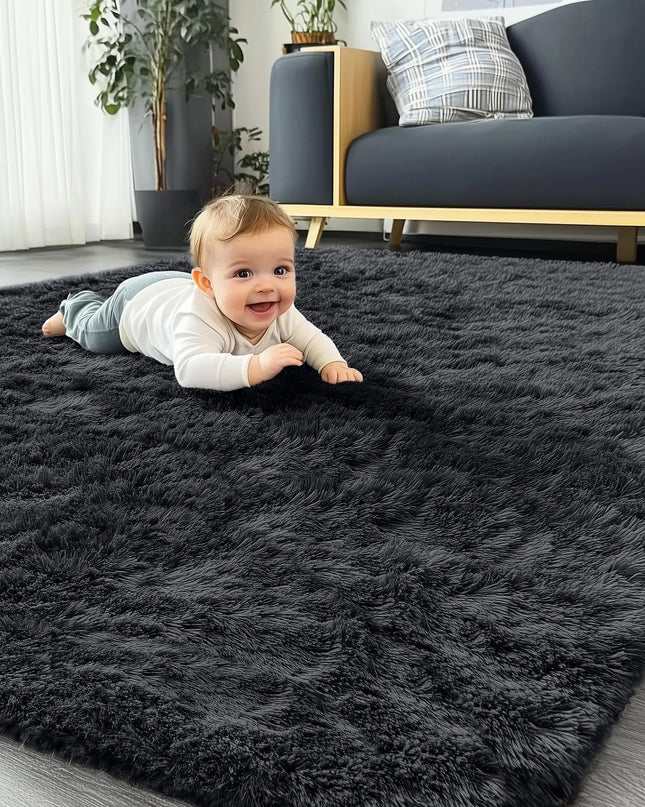 Olanly Large Fluffy Shaggy Area Rug - Soft Plush Indoor Carpet