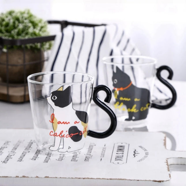 250ml Cute Cat Mugs Coffee Cups with Handle