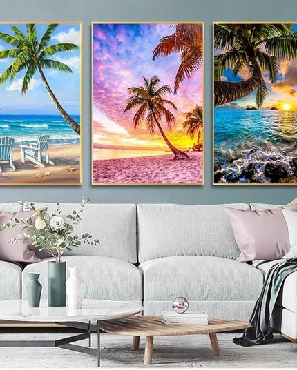 Sunset Beach Seascape Canvas Print - Nordic Landscape Wall Art Decor