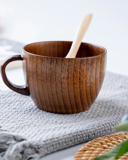 Handmade Wooden Big Belly Cups - Eco-Friendly Drinkware for Beer, Tea & Coffee
