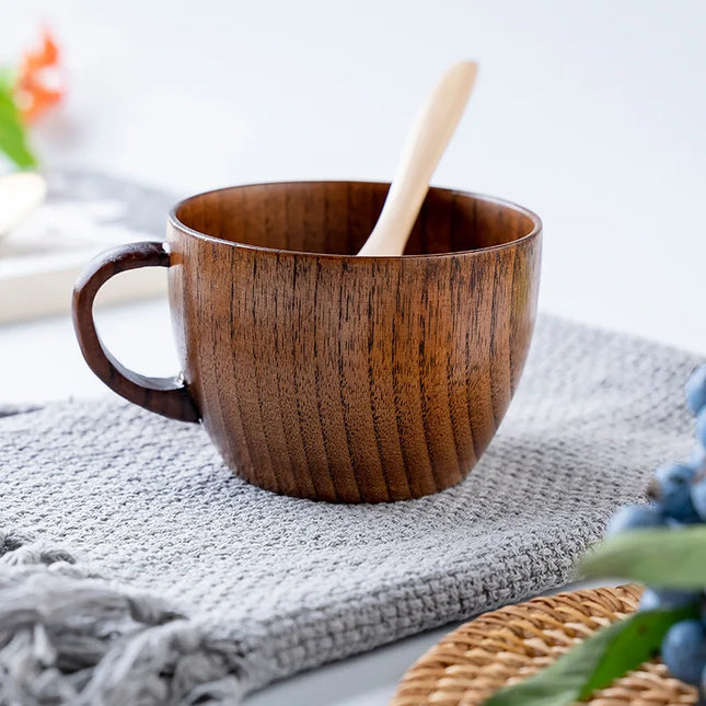 Handmade Wooden Big Belly Cups - Eco-Friendly Drinkware for Beer, Tea & Coffee