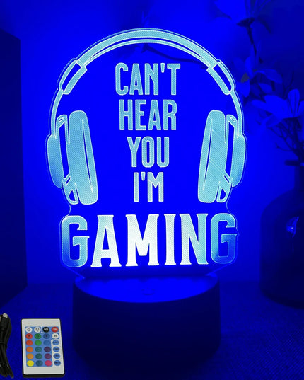 Neon Gamer 3D LED Night Light - RGB Cartoon Lamp for Bedroom