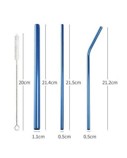 3pcs Reusable Stainless Steel Drinking Straws - Dishwasher Safe Set