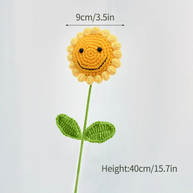 Hand-Knitted Crochet Flower Bouquet - Perfect Gift for Weddings & Graduations