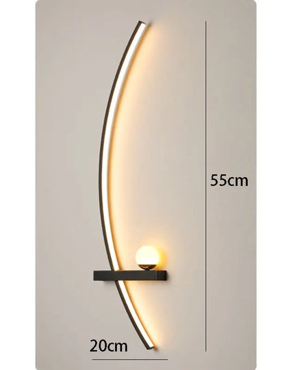Modern Black Gold Wall Lamp - Minimalist Luxury Lighting for Living Room