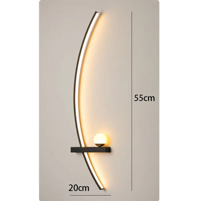 Modern Black Gold Wall Lamp - Minimalist Luxury Lighting for Living Room