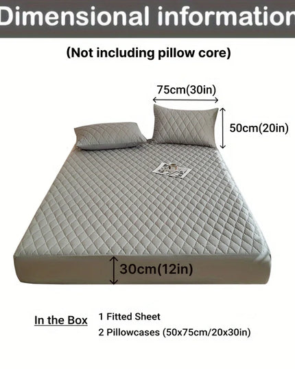 Anqianny Waterproof Bed Sheet Set - 3pcs, Soft Fitted & Pillowcases