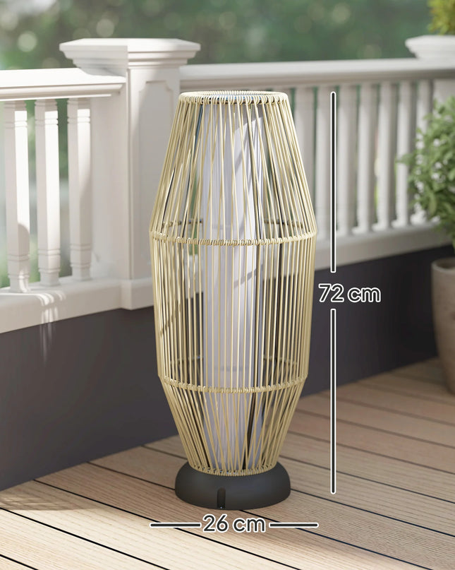 Outsunny Solar Rattan Floor Lamp – 72 cm Tall Outdoor Light