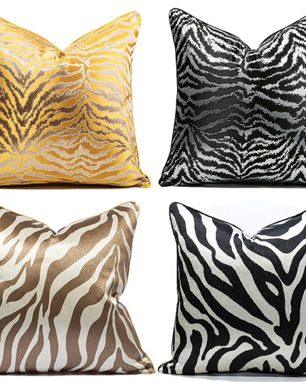 Anqianny Golden Cushion Cover - Tiger Zebra Pattern for Sofa Decor
