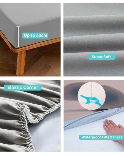 Anqianny Waterproof Fitted Sheet - Soft Polyester for Queen/King/Twin