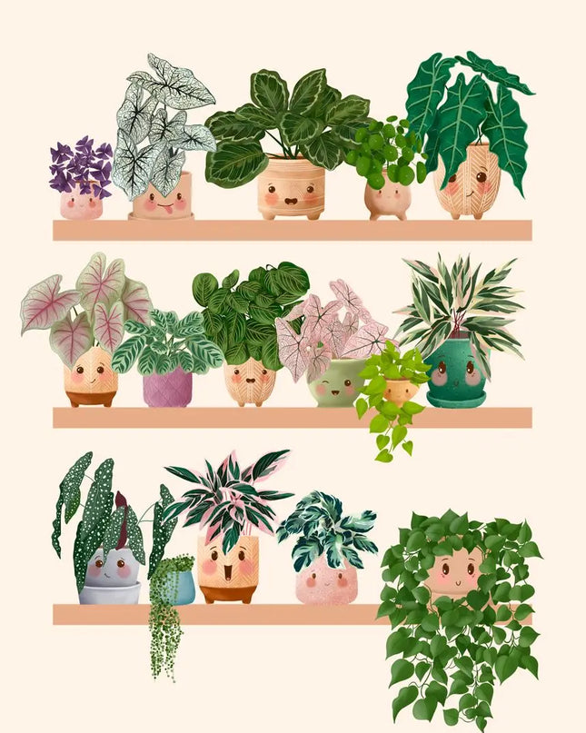 Cute Botanical Plant Club Canvas Poster - Modern Wall Art for Home Decor