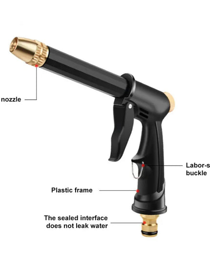 High Pressure Water Gun for Car Wash - Adjustable Spray Patterns & Nozzle