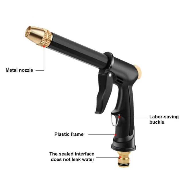 High Pressure Water Gun for Car Wash - Adjustable Spray Patterns & Nozzle