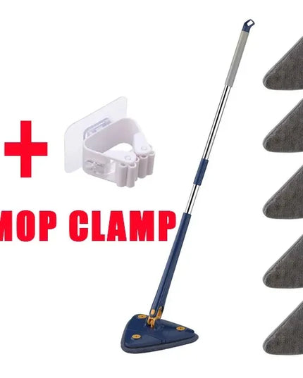 Triangle 360 Adjustable Telescopic Cleaning Mop - Eco-Friendly Brush Tool