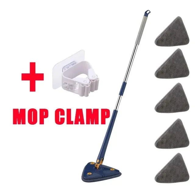 Triangle 360 Adjustable Telescopic Cleaning Mop - Eco-Friendly Brush Tool