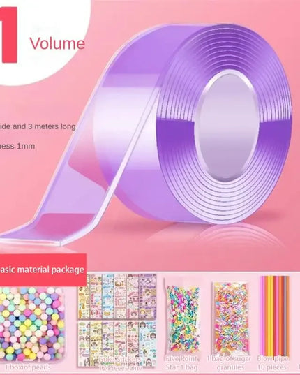 PET Nano Glue Double Sided Tape 
Blow Bubbles Full Set of Nano Tape
Bubble Blowing Decompression Toy Stickers