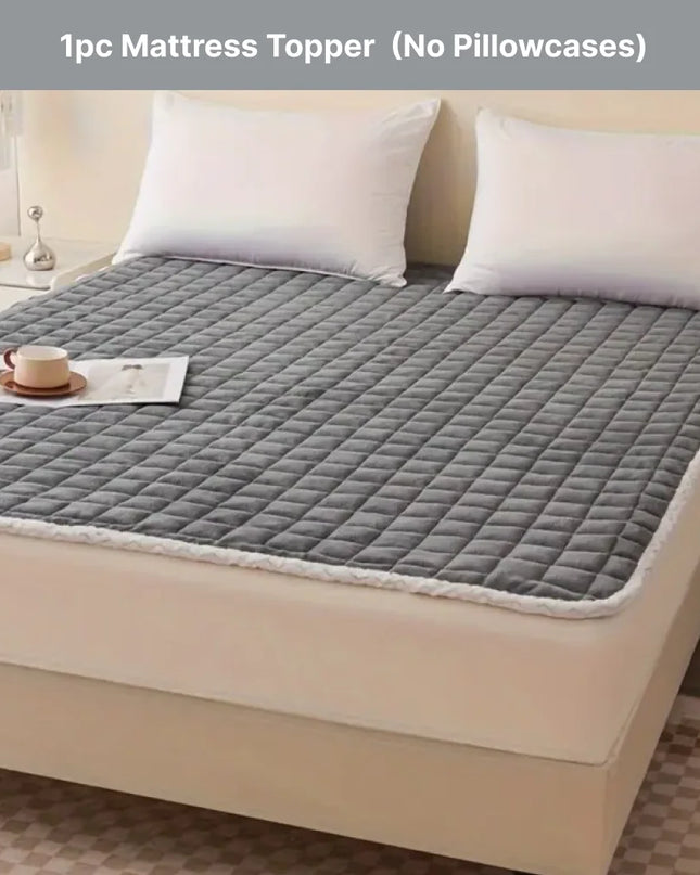 Anqianny Quilted Mattress Topper - Soft Velvet & Anti-Slip Design