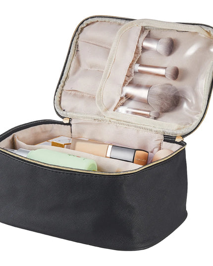 Modishion Double Zipper Travel Cosmetic Bag - Large Capacity & Versatile