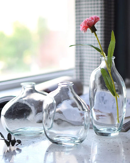 Retro Irregular Glass Flower Vase - Modern Decorative Table Ornament