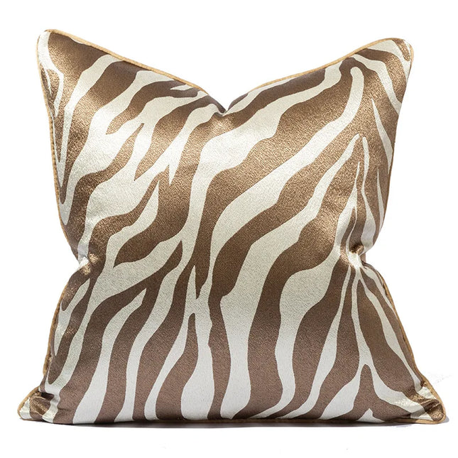 Anqianny Golden Cushion Cover - Tiger Zebra Pattern for Sofa Decor