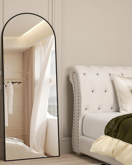 CASSILANDO 64" Arched Full Length Mirror - Stylish Gold Metal Frame